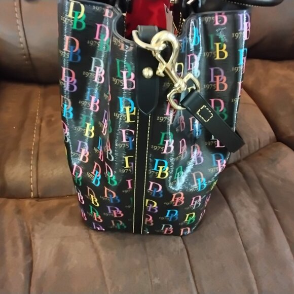 Dooney Db75 Large Barlow Multicolor Satchel/Crossbody New with Tags - Picture 3 of 7